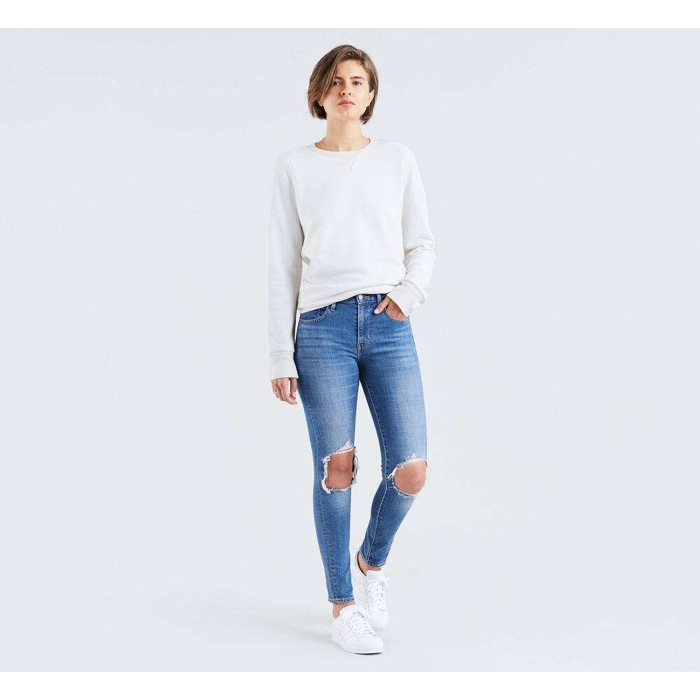 Levi's 721‎ High Rise Skinny Ripped Jeans Medium Wash  Size 29